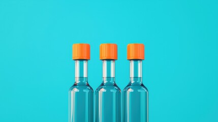 Wall Mural - Colorful Bottles on Bright Background for Design Use