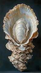 Sticker - Oyster Shell: A Detailed Macro View of Nature's Beauty