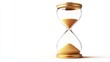 © PLATİNUM - An Elegant Hourglass With Golden Accents Displaying Flowing Sand in a Minimalist Setting