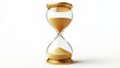 © PLATİNUM - An Elegant Hourglass Filled With Golden Sand Resting on a White Surface Showcasing the Passage of Time