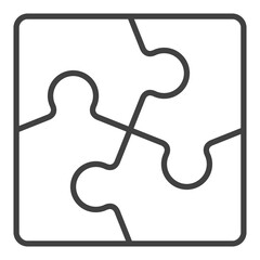 Wall Mural - Jigsaw Puzzle creative vector icon or symbol in outline style