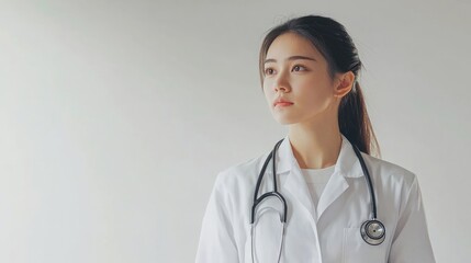 Young doctor wearing a stethoscope  