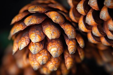 Canvas Print - Close-up of a Pine Cone's Rough, Textured Scales