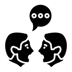 Wall Mural - Face To Face Conversation Icon Style