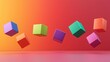 © sknab - 3D rendering of cute rainbow cubes floating in a clean minimal space creating a vibrant and cheerful scene