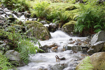 Long exposure waterfall in Lake District Cumbria