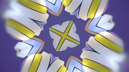 Fototapete - Symmetrical pattern of multilayered spherical objects. 3d rendering 4K