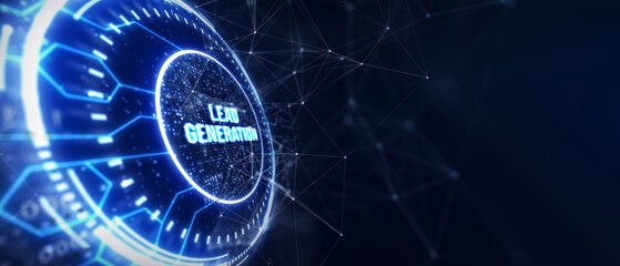 Wall Mural - Lead Generation. Finding and identifying customers for your business products or services. Finance concept. 3d illustration