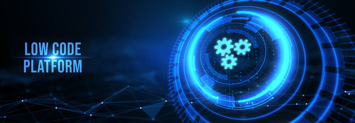 Low Code software development platform technology concept. 3d illustration