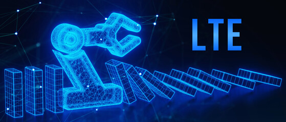 Business, Technology, Internet and network concept. LTE abbreviation, modern technology concept. 3d illustration