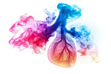 Abstract Colorful Smoke Swirls and Veins