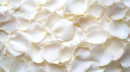 Wall Mural -   A vast array of pure white blossoms arranged in the form of a sizable white petal on a pristine background