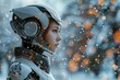 © dea - A futuristic humanoid robot in a snowy landscape, showcasing advanced technology and design.