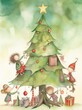© TheosArtTavern - A group of children are playing around a Christmas tree