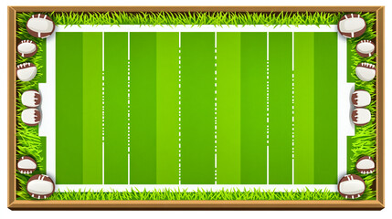 Wall Mural - American football field stadium lights helmet and ball touchdown background