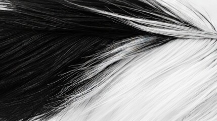 Poster -   A zoomed-in image of a monochrome creature's hair featuring a vertical stripe