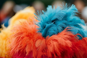 Canvas Print - Colorful Feathers Close Up.