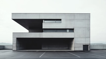 Modern concrete building exterior with