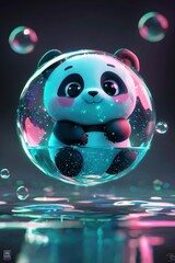 Poster - Cute Panda in a Bubble