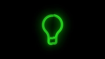 Wall Mural - Tool tip bulb stroke icon glowing neon animation