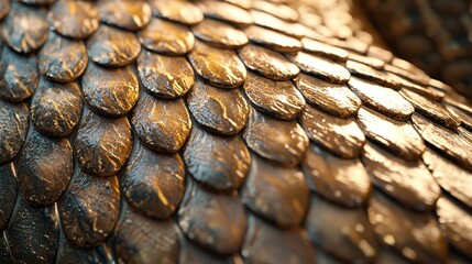 Wall Mural -   A macro shot of a serpent's scaly hide with numerous water droplets