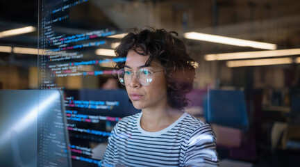 Frau schreibt code