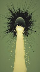 Poster - Abstract Art of Light Beam Erupting from Black Hole