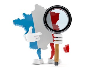 Wall Mural - France character with magnifying glass