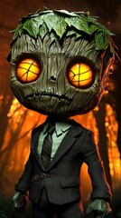 Poster - Creepy Wooden Creature in Suit