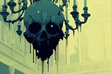 Wall Mural - Skull Chandelier in Haunted Mansion