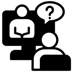 Sticker - Online Interview Icon