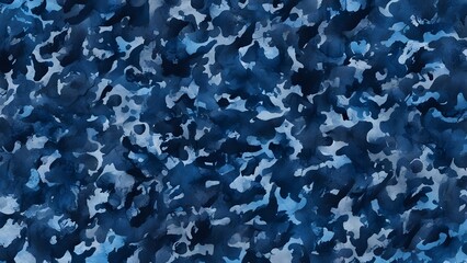 Canvas Print - camouflage print for clothing blue background fashion design