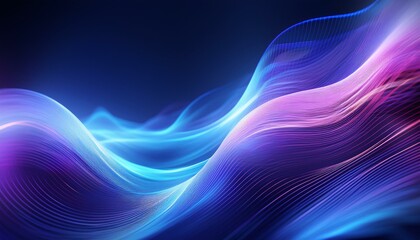 Leinwandbilder - Abstract background of modern tech gradient waves in blue and pink hues, technology, modern, abstract, background, waves. Dynamic abstract light trails in neon pink and blue hues.