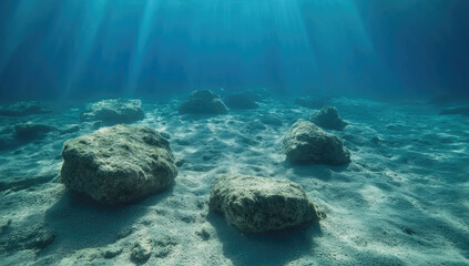 Wall Mural - underwater with Sun rays 