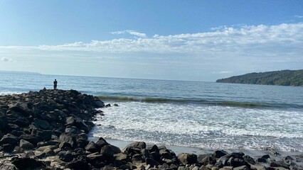 beautiful sunny day at sea shore