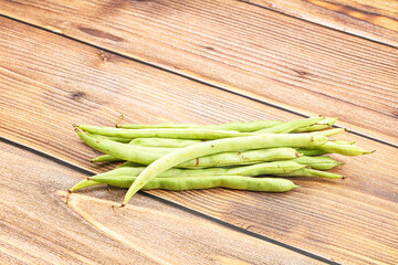 Canvas Print - Raw fresh young green bean