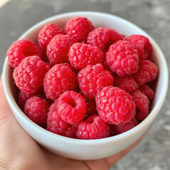 Wall Mural - bowl of raspberries