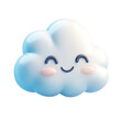 © kiimoshi - A cute, cartoonish cloud character with a smiling face, perfect for children's graphics and joyful designs.