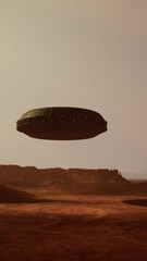 Wall Mural - alien spaceship hovering over arizona