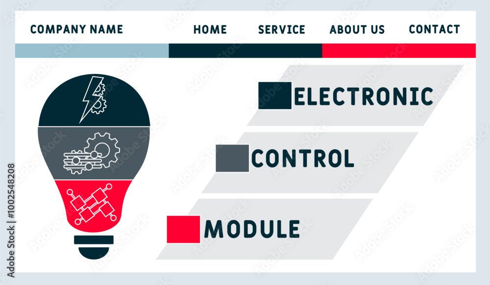 ECM - electronic control module acronym. business concept background ...