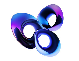 gradient dark abstract metallic loops transparent image. sleek blue purple interlocking shapes isola