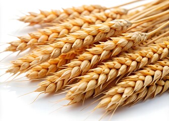 Ears of wheat isolated on white background