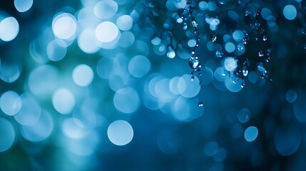Wall Mural - a light blue bokeh abstract background creates a dreamy and tranquil atmosphere, with soft, circular