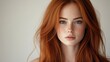 © BlackBird Studio - Freckled Redhead Girl with Thoughtful Expression