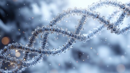 Blue DNA double helix on a white background, science and medical concept