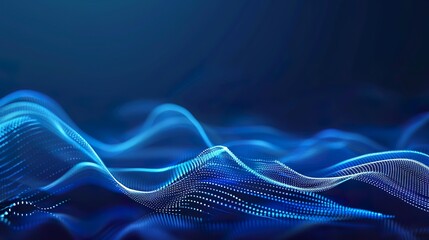 Sticker - Blue_gradient_technology_lines_curves_wavy_liness_