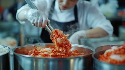 Wall Mural - How to prepare traditional Korean kimchi