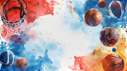 Poster - Sports Frame Background watercolor