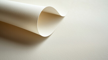 Wall Mural - modern minimalist rolled paper on light surface abstract design elements texture and flow