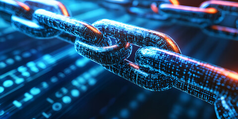 Cyber Chain Links Digital Concept